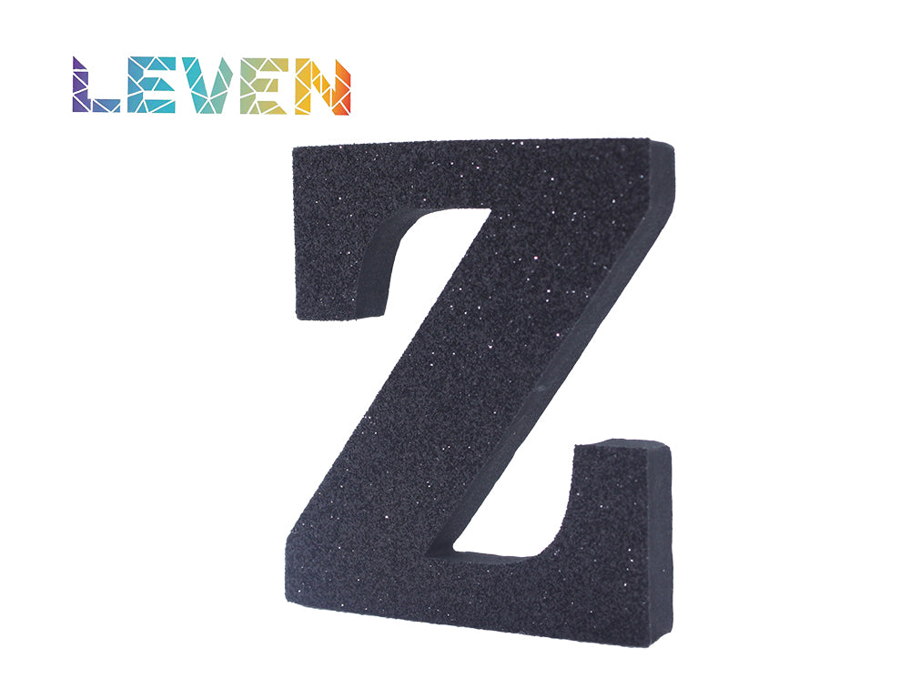 Letras decorativas 7.5cm Negro purpurina Z