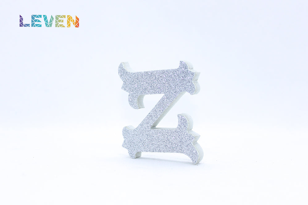 Letras decorativas 7cm Plata purpurina Z