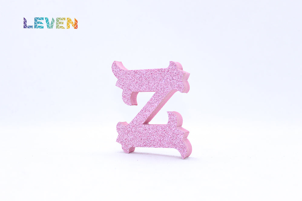 Letras decorativas 7cm Rosa purpurina Z