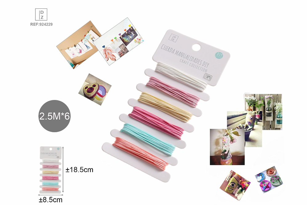 Cuerdas 6 en 1 colores pastel