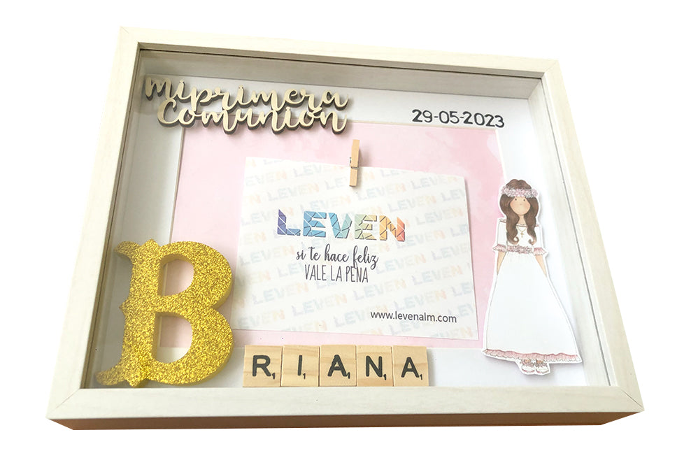 Marco personalizado Mi primera comunión 20x25 niña tipo 1