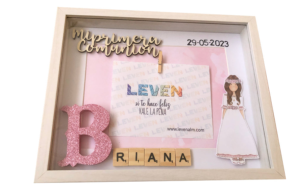 Marco personalizado Mi primera comunión 20x25 niña tipo 1