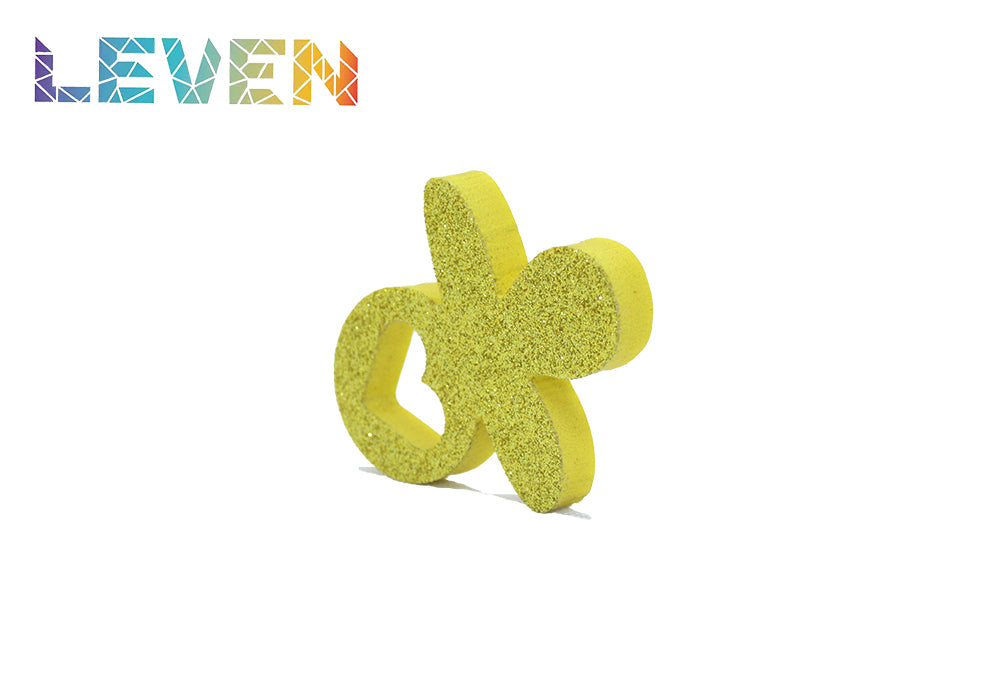 Letras decorativas 7.5cm Oro purpurina Chupete