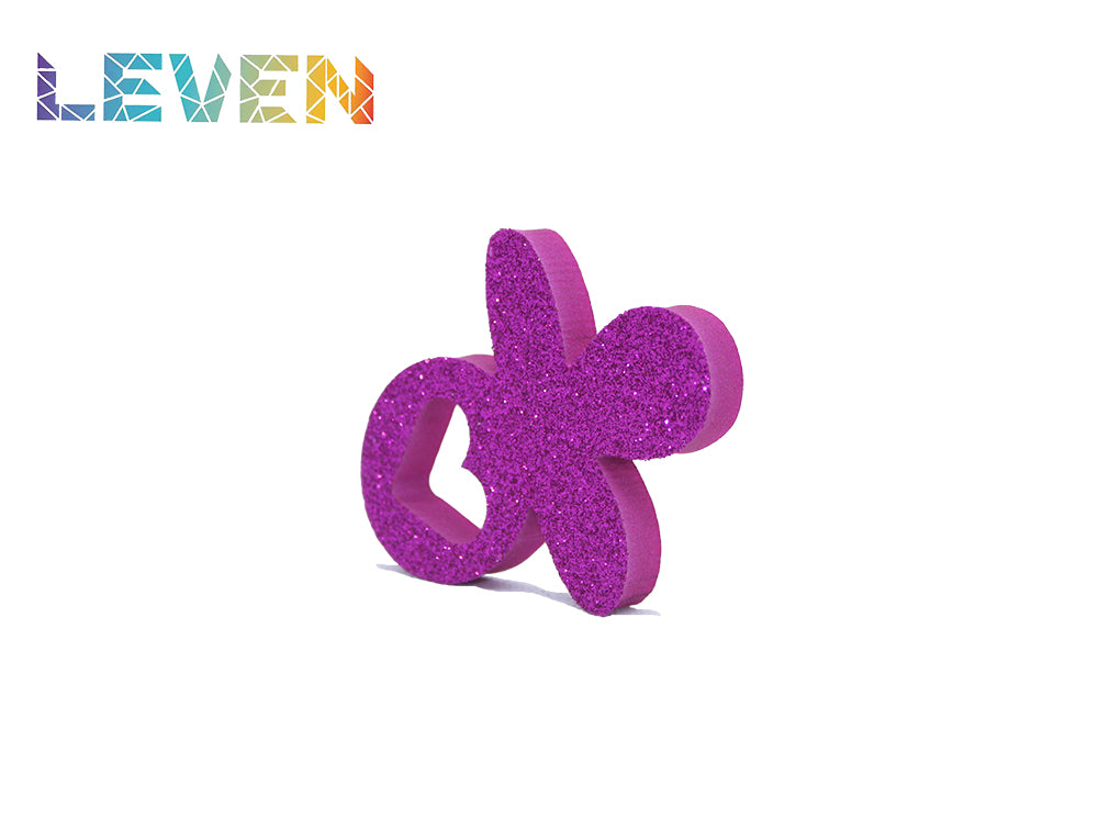 Letras decorativas 7.5cm Fucsia purpurina Chupete
