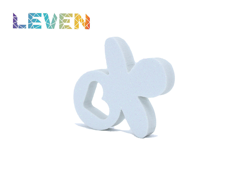 Letras decorativas 7.5cm Blanco purpurina Chupete