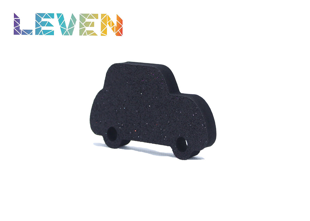 Letras decorativas 7.5cm Negro purpurina Coche