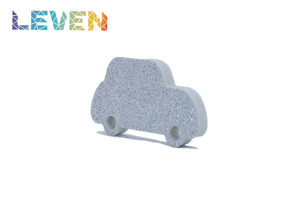 Letras decorativas 7.5cm Plata purpurina Coche