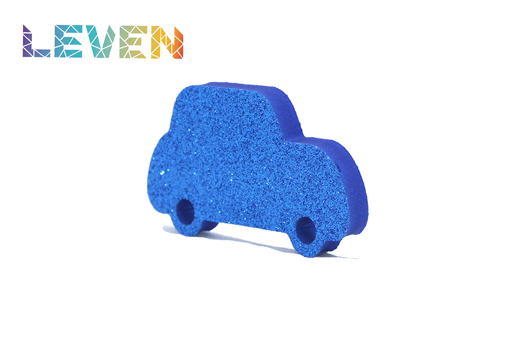 Letras decorativas 7.5cm Azul purpurina Coche
