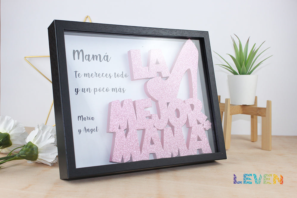 Marco personalizado Mejor mamá frase