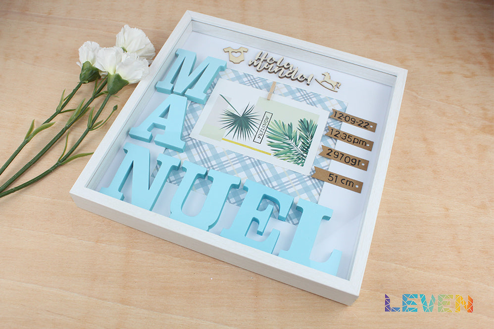 Marco personalizado Nacimiento Celeste CON foto
