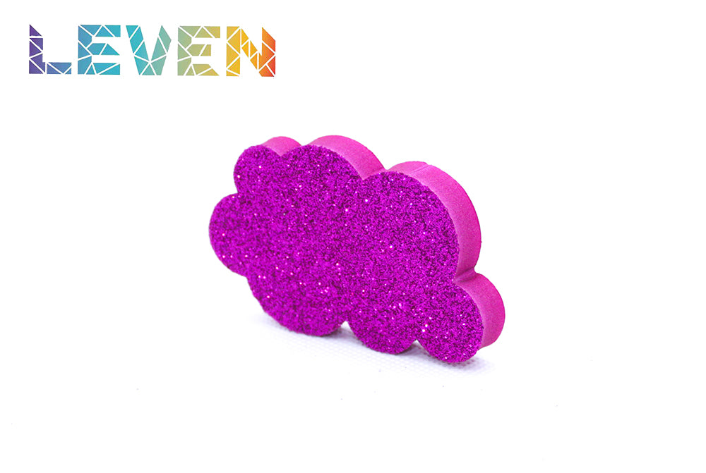 Letras decorativas 7.5cm Fucsia purpurina Nube