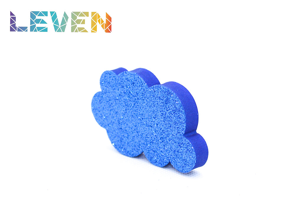 Letras decorativas 7.5cm Azul purpurina Nube
