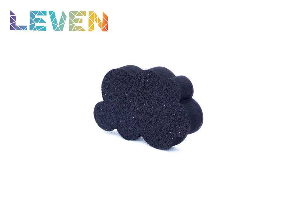 Letras decorativas 7.5cm Negro purpurina Nube