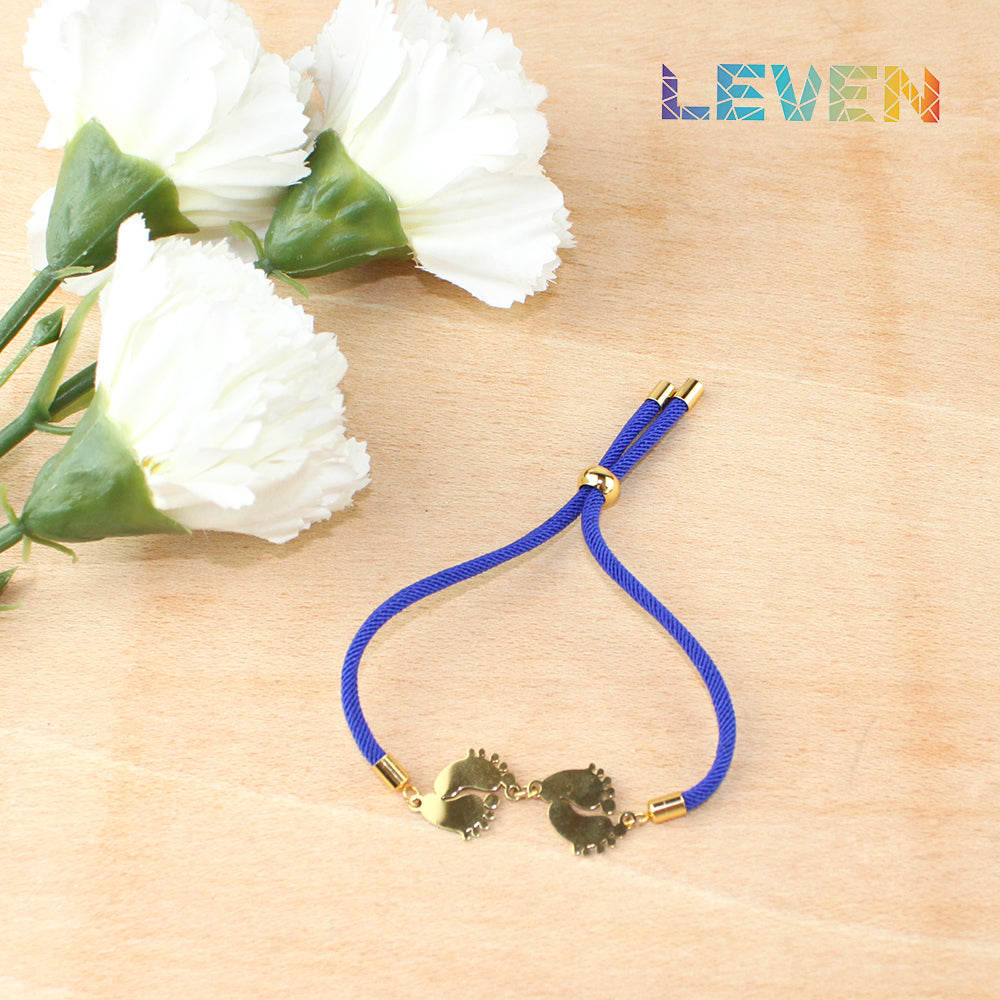 Pulsera Pies Iniciales Colores