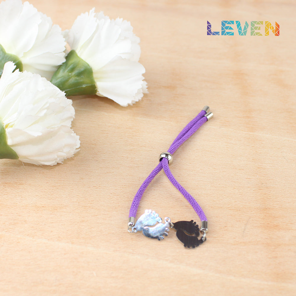 Pulsera Pies Iniciales Colores 2