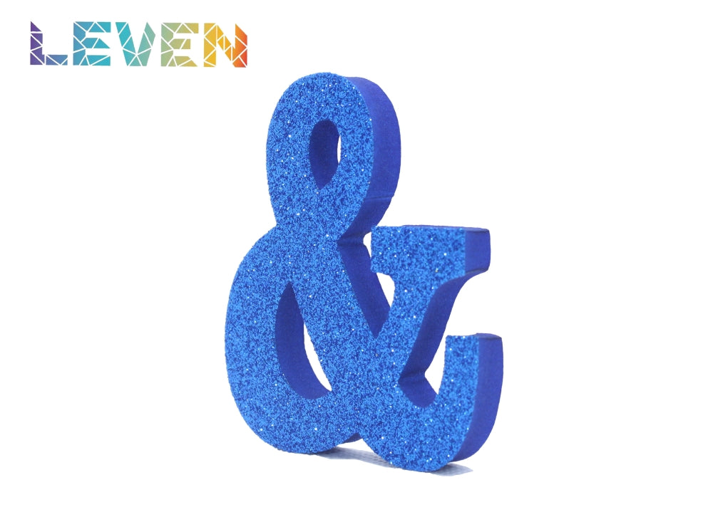 Letras decorativas 7.5cm Azul purpurina &