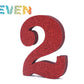 Letras decorativas 7.5cm Rojo purpurina 2
