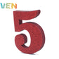 Letras decorativas 7.5cm Rojo purpurina 5