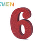 Letras decorativas 7.5cm Rojo purpurina 6