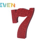 Letras decorativas 7.5cm Rojo purpurina 7