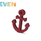 Letras decorativas 7.5cm Rojo purpurina Ancla simple
