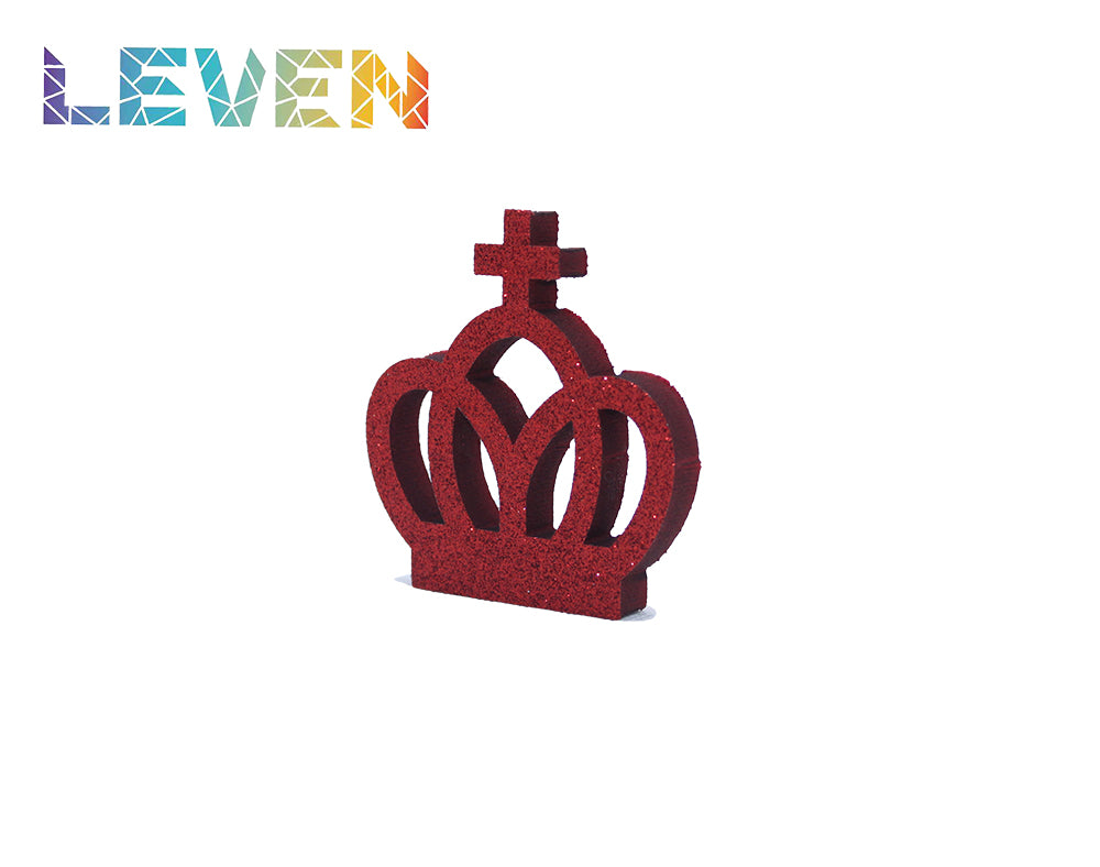 Letras decorativas 7.5cm Rojo purpurina Corona cruz