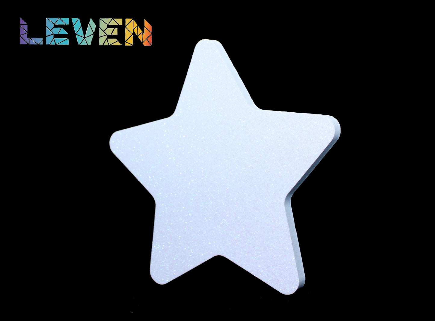 Letras decorativas 7.5cm Blanco purpurina Estrella