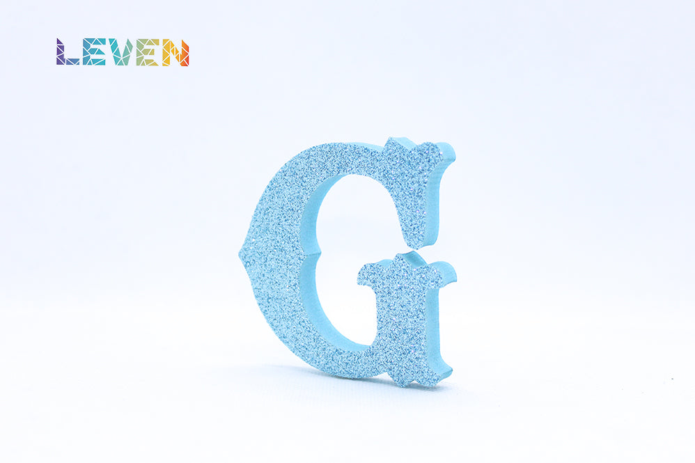 Letras decorativas 7cm Celeste purpurina G