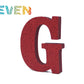 Letras decorativas 7.5cm Rojo purpurina G