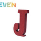 Letras decorativas 7.5cm Rojo purpurina J