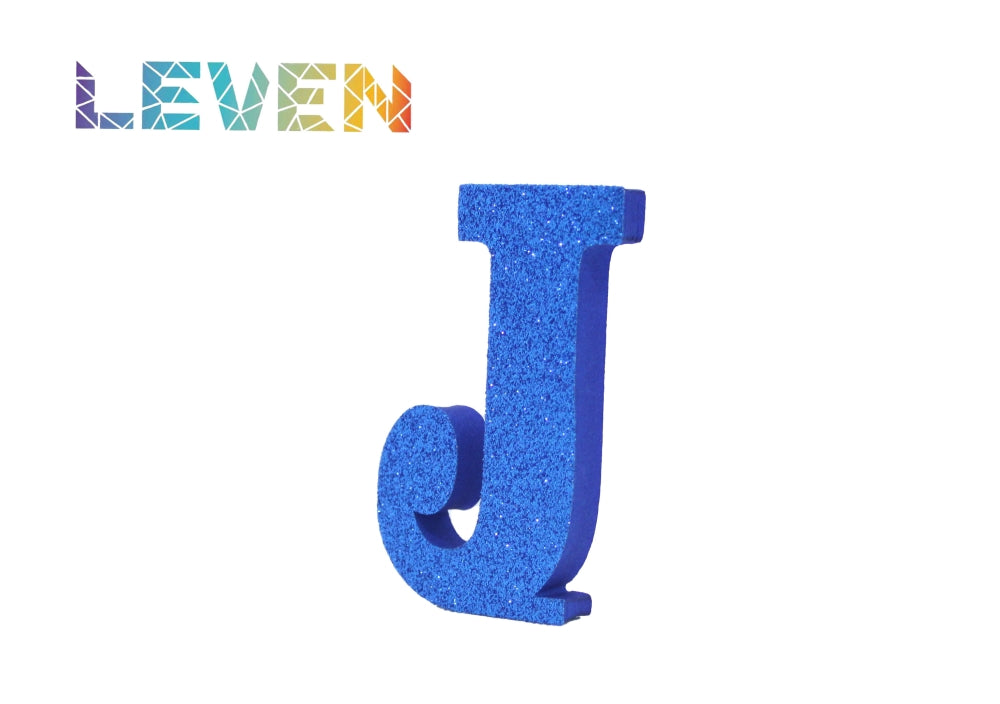 Letras decorativas 7.5cm Azul purpurina J