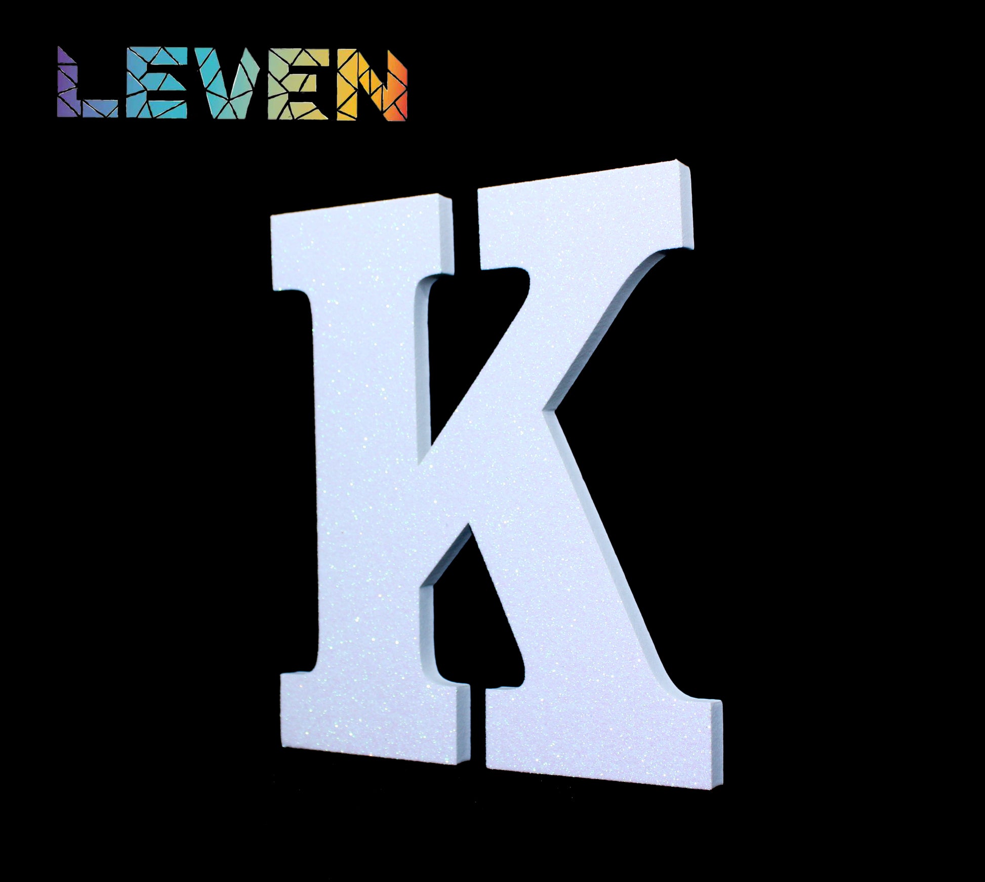 Letras decorativas 7.5cm Blanco purpurina K
