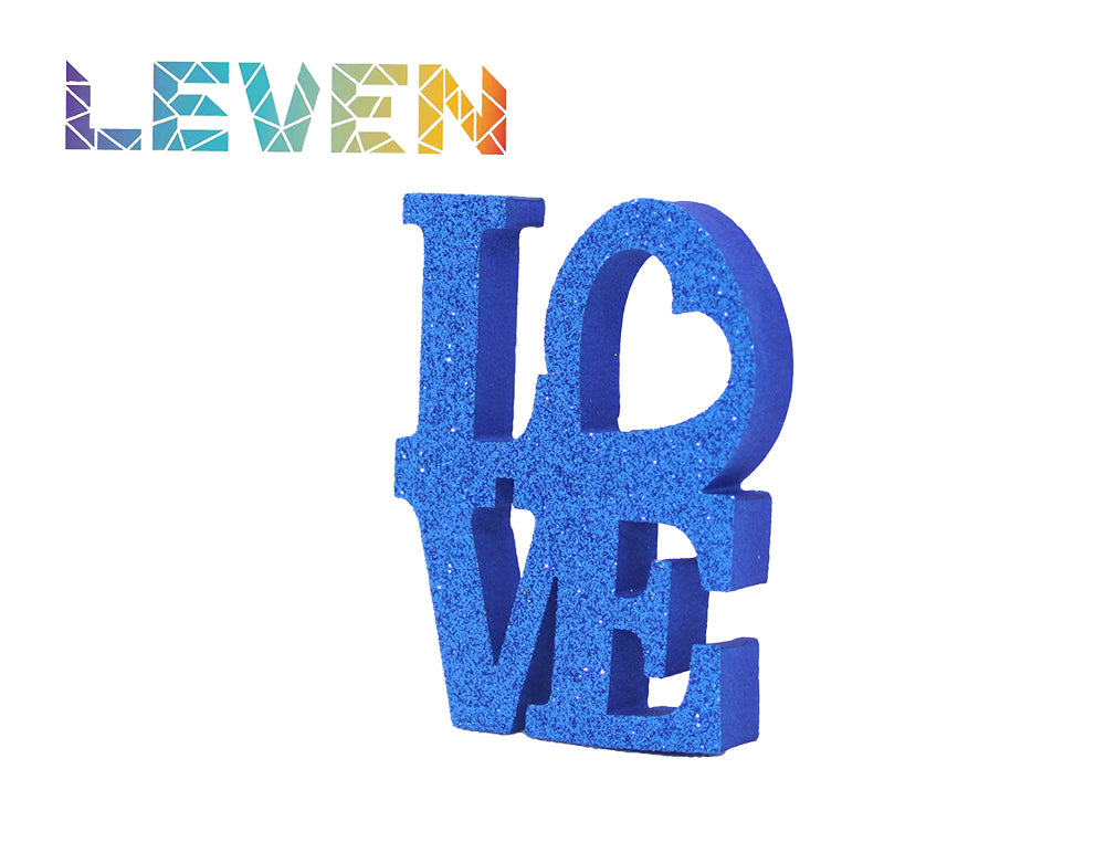 Letras decorativas 7.5cm Azul purpurina Love