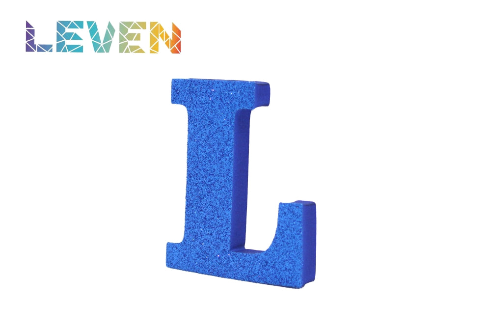 Letras decorativas 7.5cm Azul purpurina L