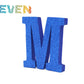Letras decorativas 7.5cm Azul purpurina M