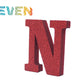 Letras decorativas 7.5cm Rojo purpurina N