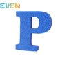 Letras decorativas 7.5cm Azul purpurina P