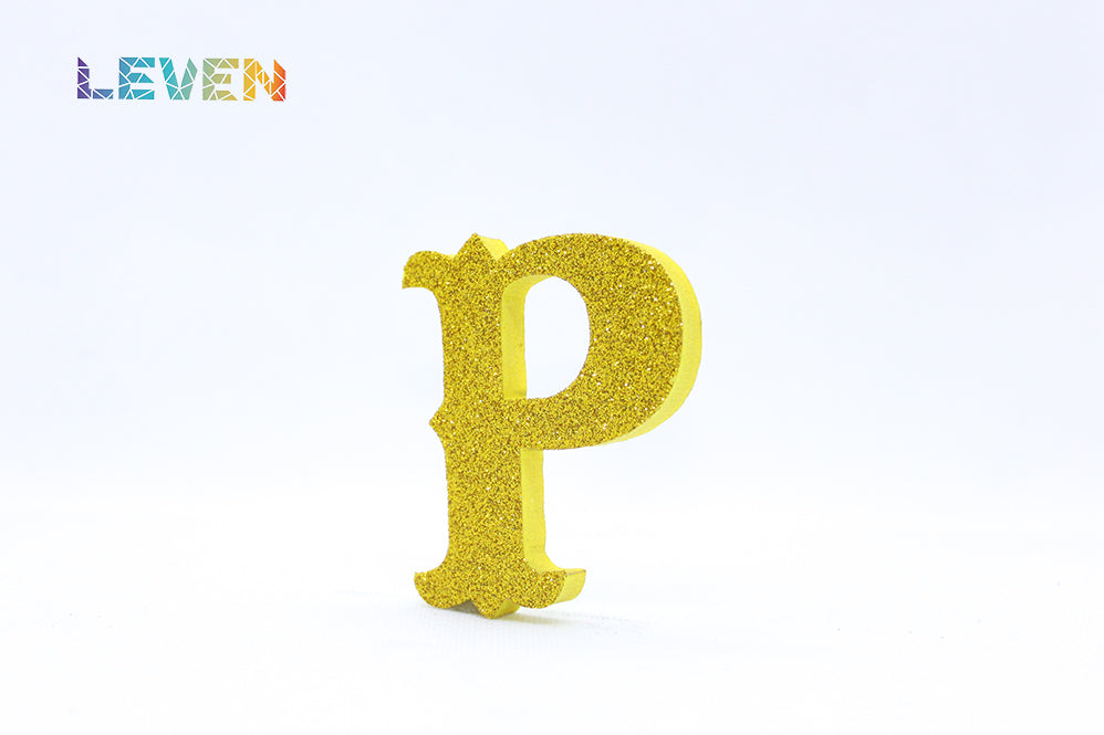 Letras decorativas 7cm Oro purpurina P
