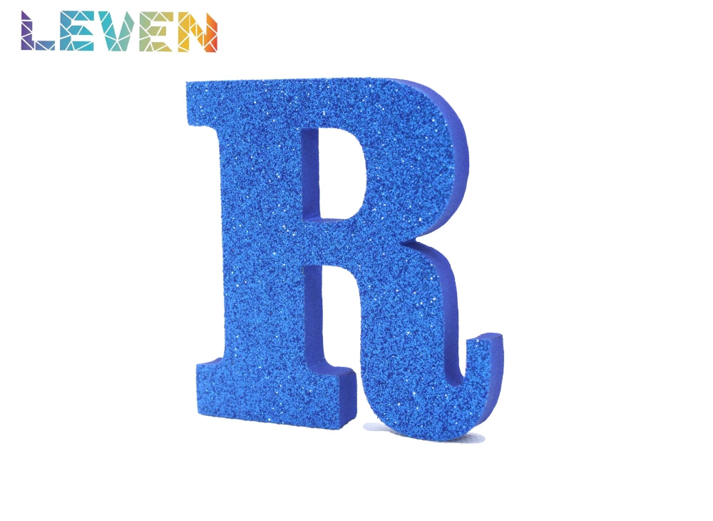 Letras decorativas 7.5cm Azul purpurina R
