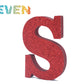 Letras decorativas 7.5cm Rojo purpurina S