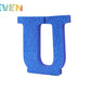 Letras decorativas 7.5cm Azul purpurina U