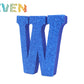 Letras decorativas 7.5cm Azul purpurina W