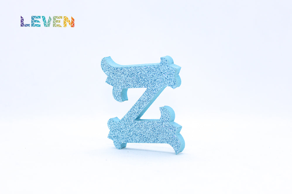 Letras decorativas 7cm Celeste purpurina Z